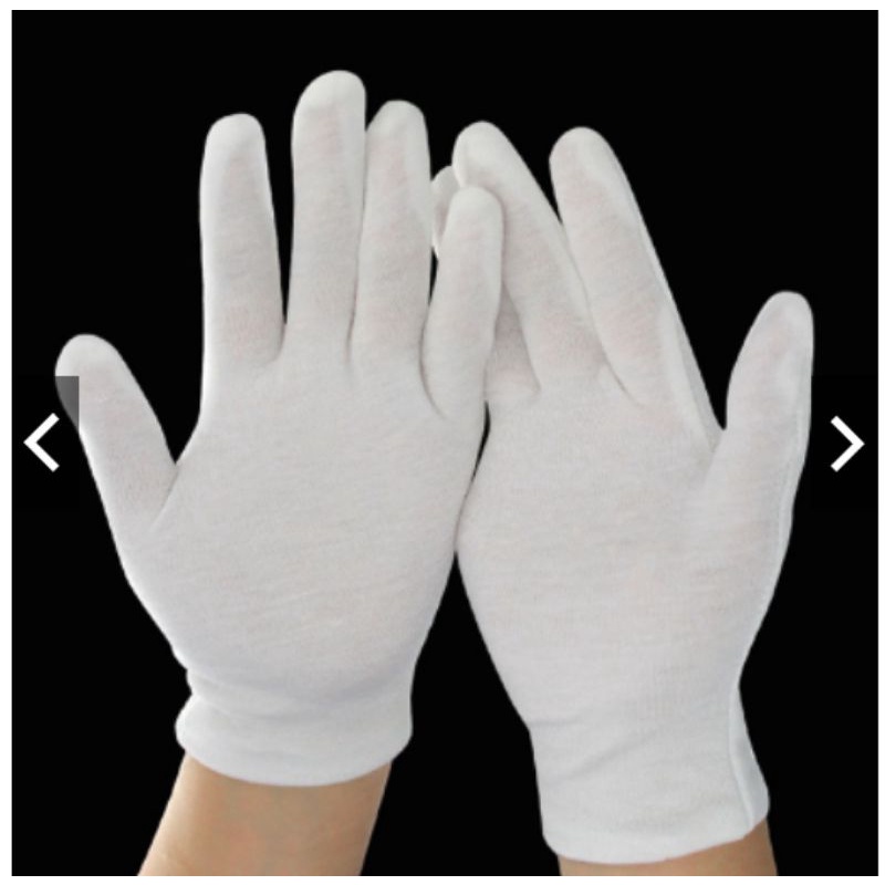 Set 10 đôi găng tay vải cotton trắng