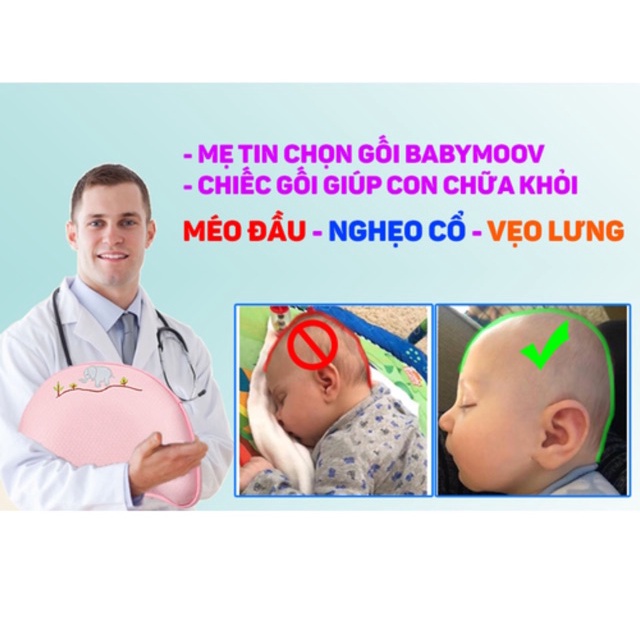 Gối Cao Su Non, Gối Chống Bẹp Đầu, Méo Đầu, Nghẹo Cổ ANNIE BABY Cho Trẻ Sơ Sinh chính hãng BABYMOOV