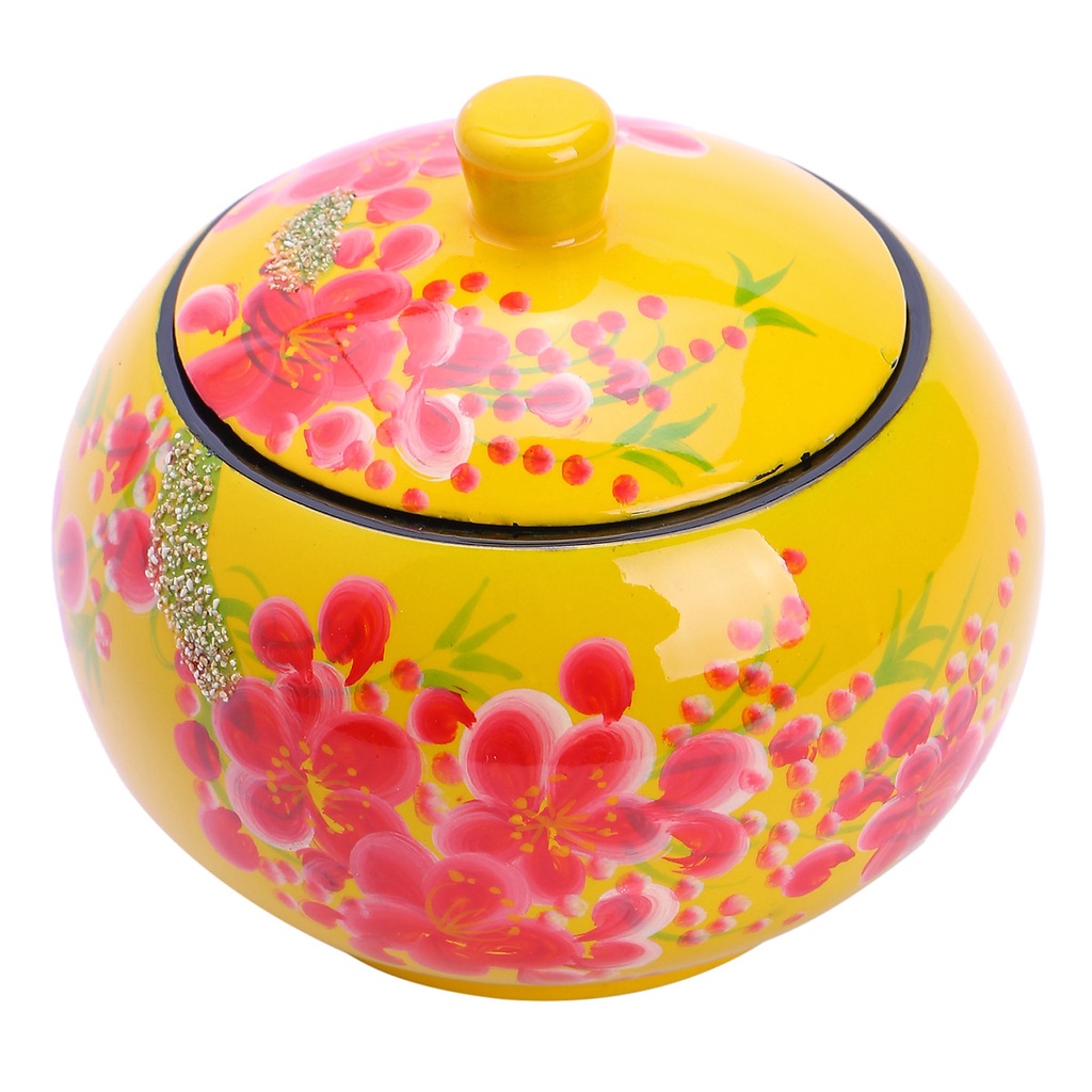 Hũ đựng kẹo gỗ sơn mài tròn 8cm