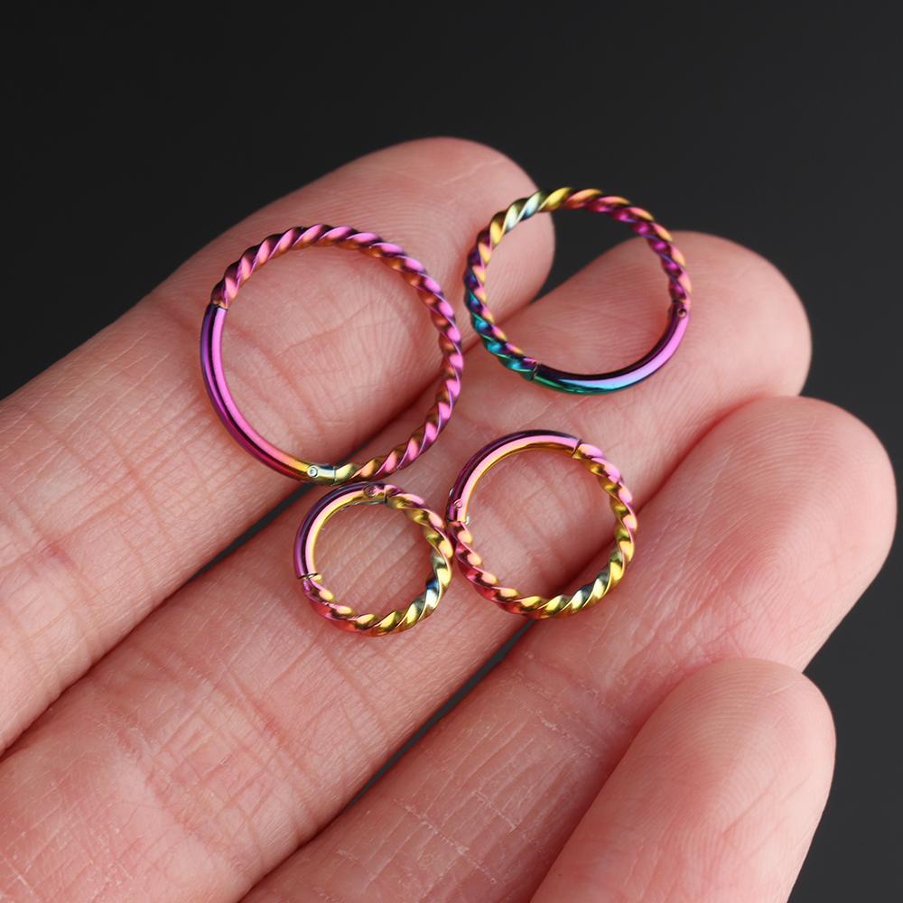 Khuyên Mũi Tròn Dạng Xoắn Bằng Thép Không Gỉ Thời Trang