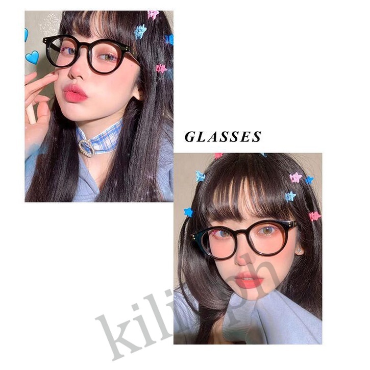 Kính Mát Gọng Tròn Siêu Nhẹ Chống Ánh Sáng Xanh Thời Trang Cho Nữ