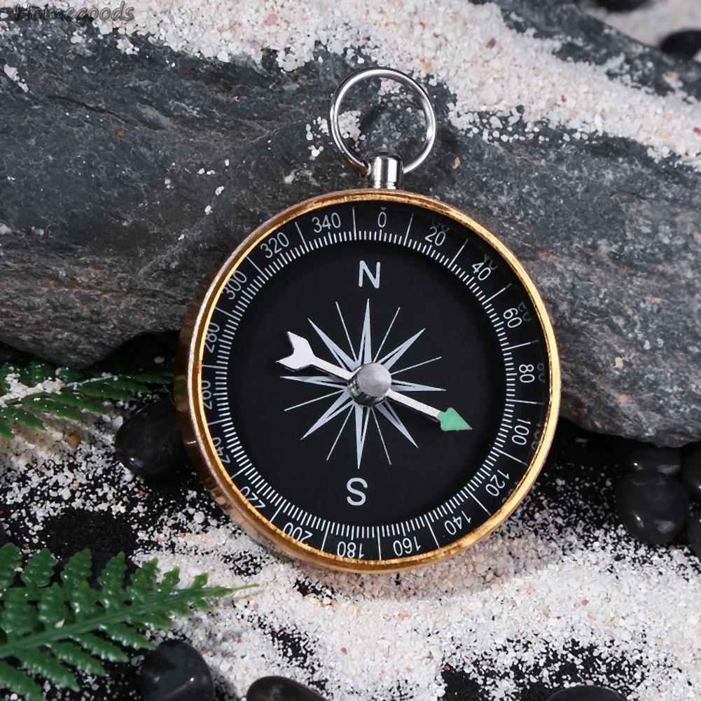 La bàn bằng nhôm màu vàng có móc khóa dùng cho cắm trại/làm quà tặng