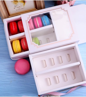 (Set 10) Hộp giấy bánh Macaron