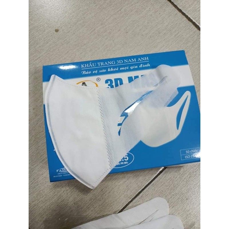 Hộp 50 chiếc khẩu trang 3D mask Nam Anh Farmapro