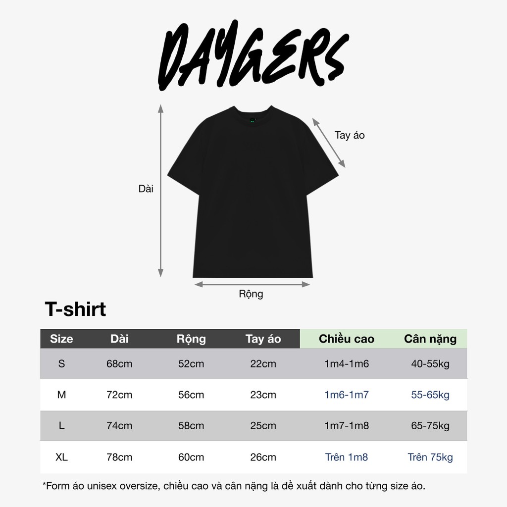 Áo thun Unisex Daygers Notintheclub - Áo phông nam nữ cotton 2 chiều dày dặn - Local brand chính hãng