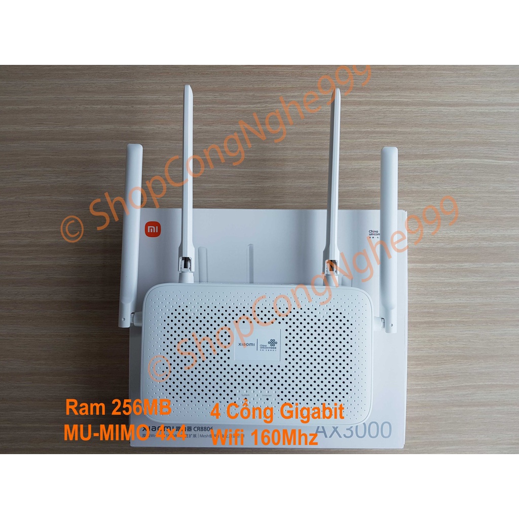 Bộ phát wifi router wifi Xiaomi AX3000 CR8808 CR8806 CR6608 160Mhz chuẩn WIFI 6 AX300 Mesh Lan Gigabit  4 anten