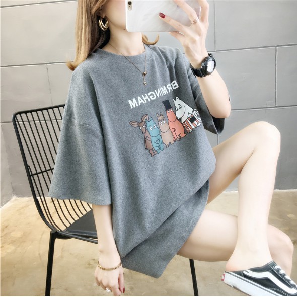 Áo Phông Nữ 🌟 HOTTREND 🌟  Áo thun nữ unisex Hàn Quốc in chibi hoạt hình dễ thương vải dày mịn TTA958