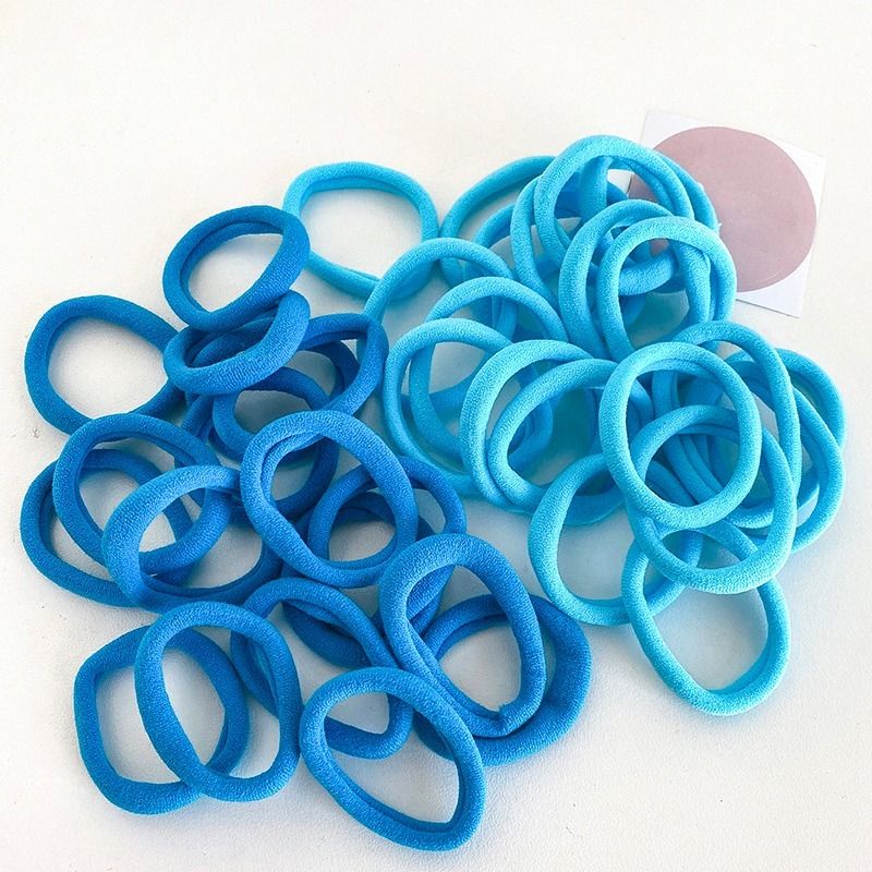 Combo 50 Dây Buộc Tóc Nhiều Màu Kèm Túi Zip - Co Giãn Tốt- Màu Trơn Xinh Xắn