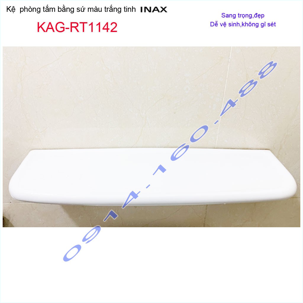 Kệ gương bằng sứ LInax KAG-RT1142, kệ phòng tắm trắng tinh sang trọng dễ vệ sinh thiết kế tuyệt đẹp