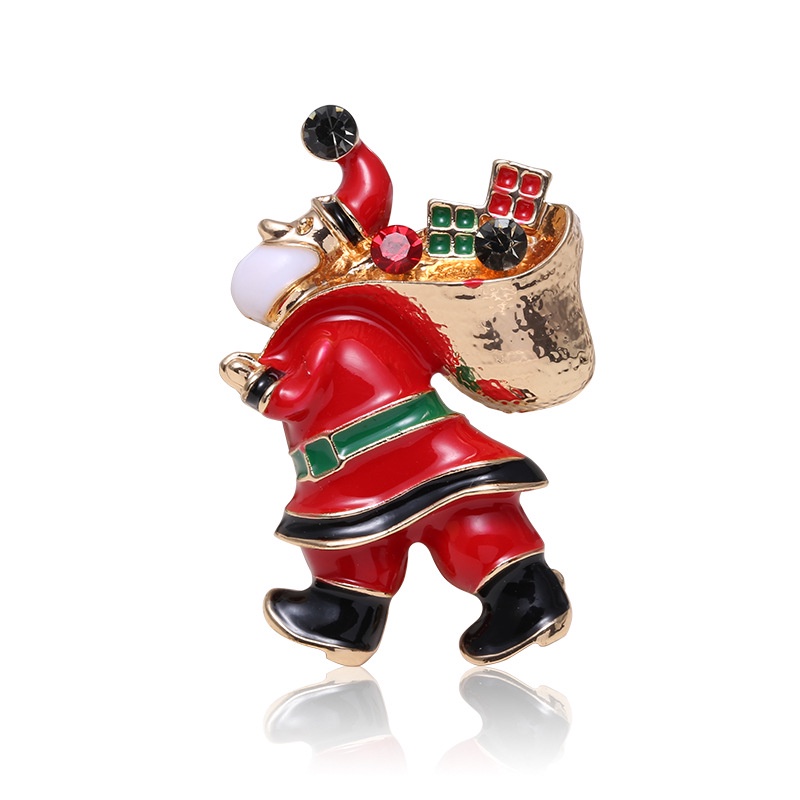 Ghim Cài Áo Hình Chiếc Tất Đính Đá Phong Cách Giáng Sinh Xinh Xắn