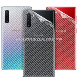 Tấm dán vân Carbon 3D mặt lưng cho Samsung Galaxy Note 10 Lite, Note 10 Plus, Note 10, Note 9, Note 8, Note 7, Note FE