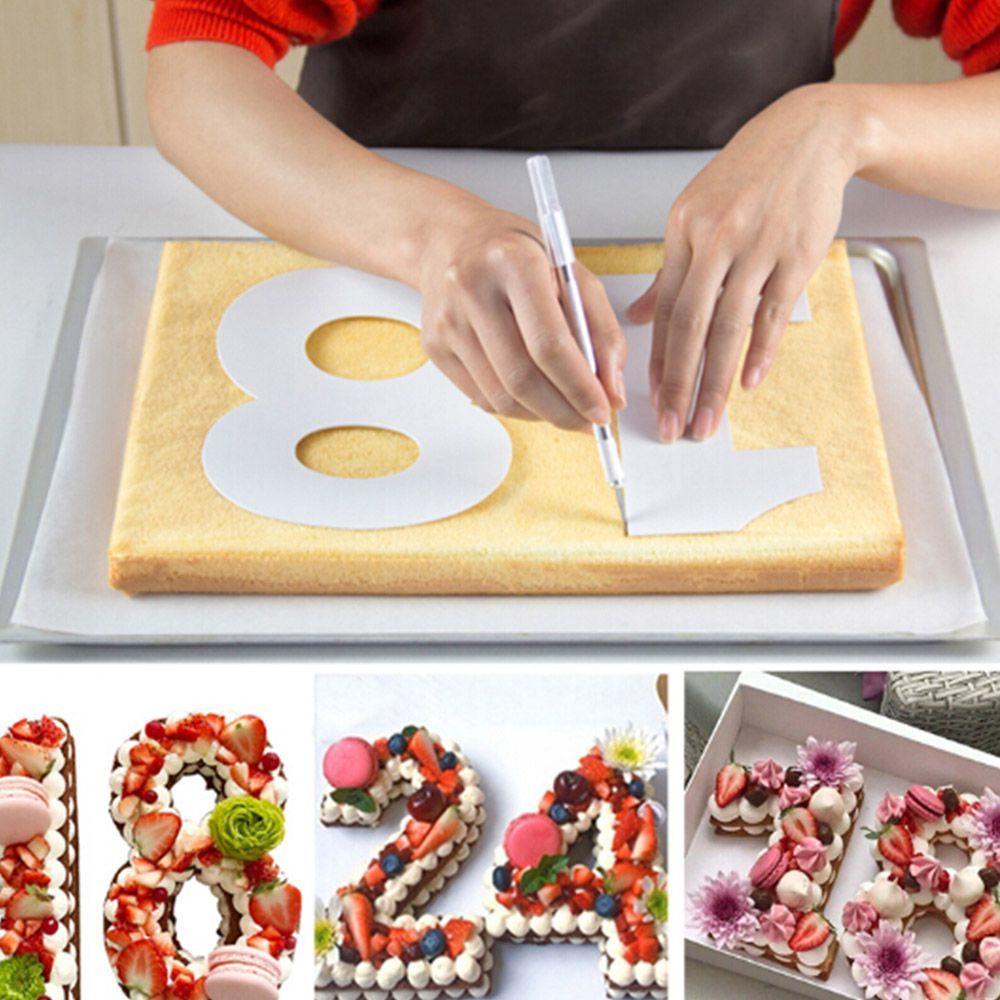AUGUSTINA Khuôn Làm Bánh Hình Số Từ 0-8 Bằng Nhựa