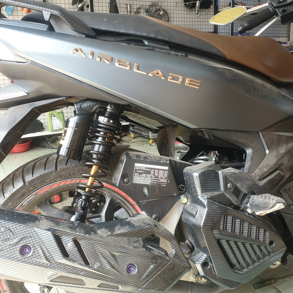 Phuộc RCB Racing Boy Bình Dầu MB2 Gắn Cho Airblade AB, SH Ý, PCX, Dylan Chính Hãng - Đen ty vàng