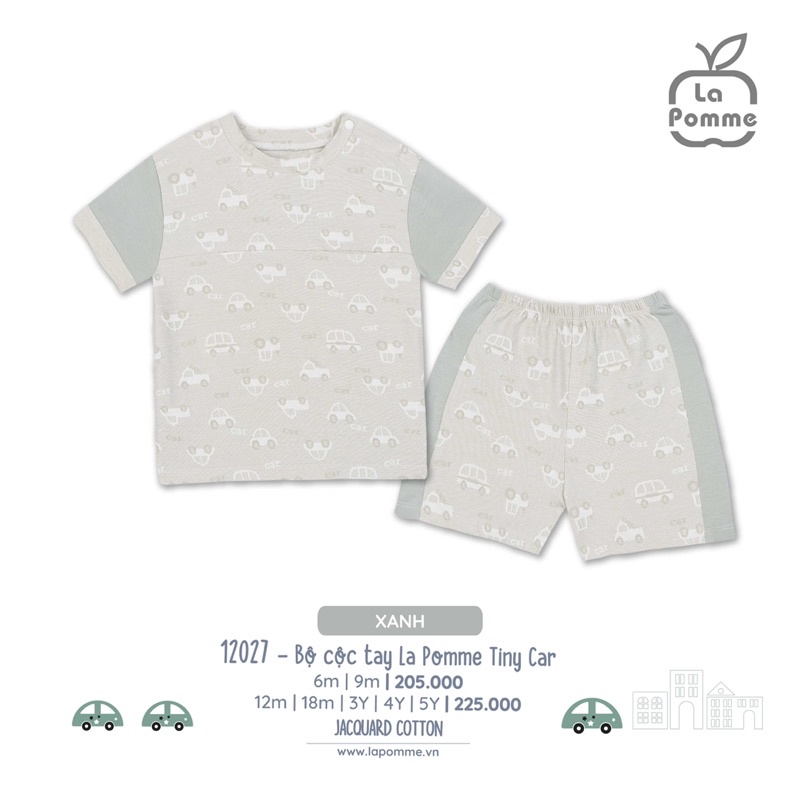 [La pomme] Bộ cộc La Pomme Tiny care cho bé 6m-5y