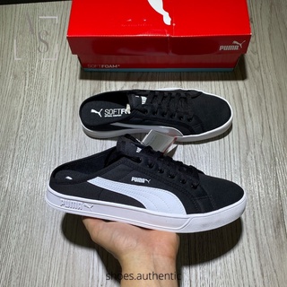 Freeship chính hãng giày thể thao đạp gót puma mule smash vulc black