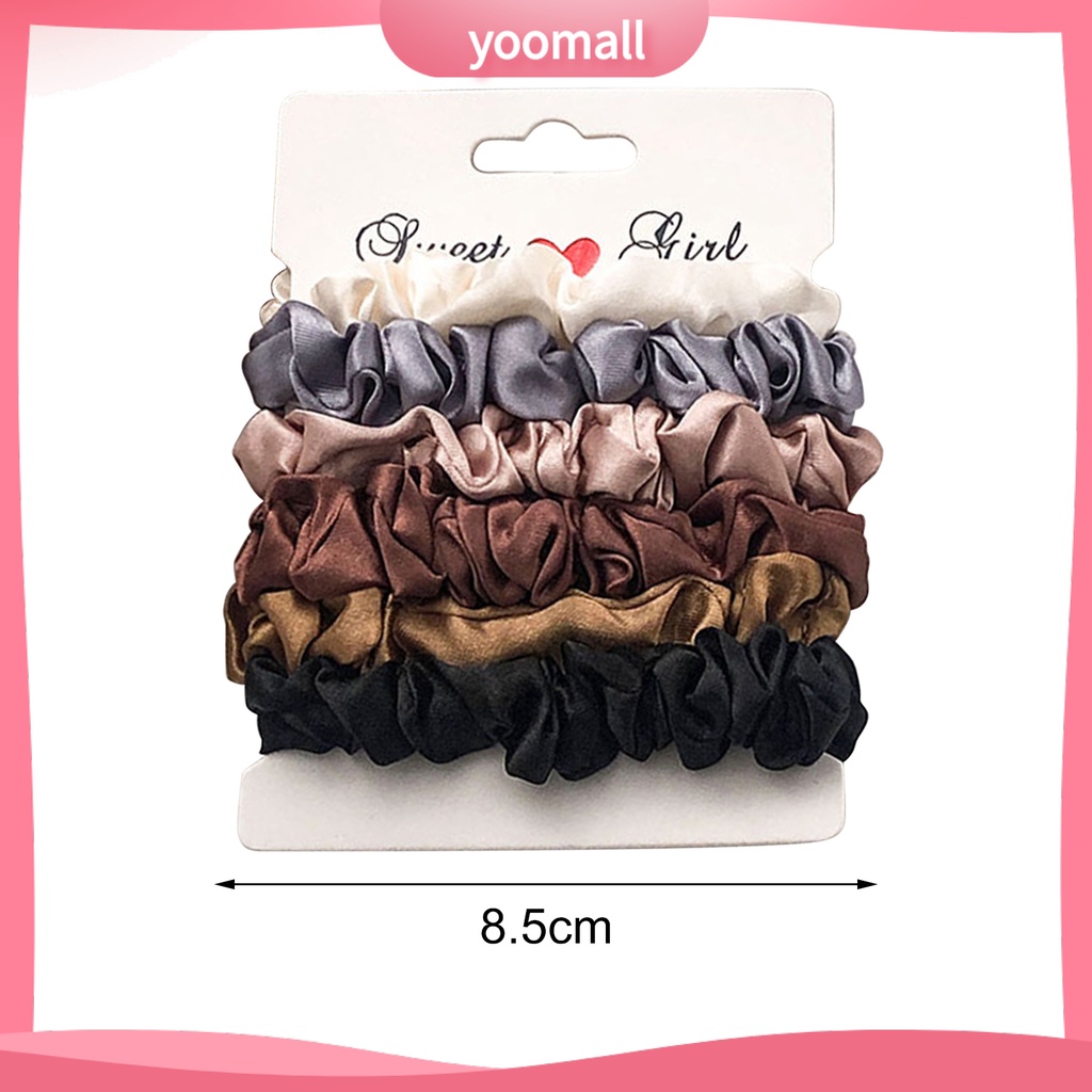 Bộ 6 Dây Cột Tóc Co Giãn Thiết Kế Đơn Giản Dễ Phối Đồ Thời Trang Cho Nữ