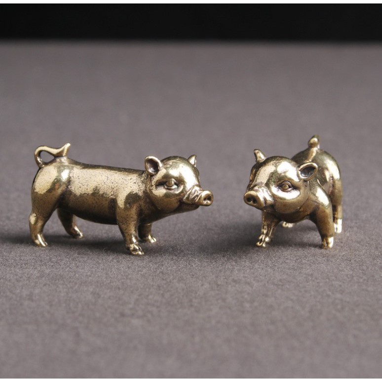 Tượng Heo mini  🎁FREESHIP🎁Tượng Lợn bằng đồng -Tượng heo phụ kiện trang trí tiểu cảnh