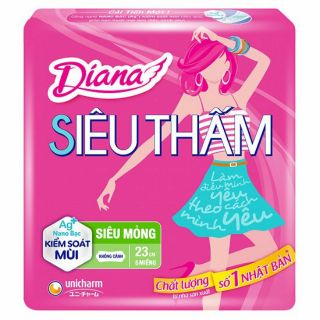 Băng Vệ Sinh Diana Siêu Thấm Siêu Mỏng Không Cánh (Gói 8 Miếng)