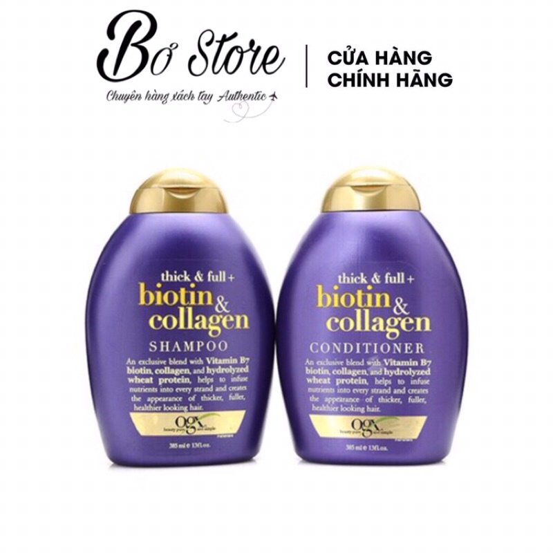 [NỘI ĐỊA ĐỨC] Dầu gội xả Biotin Collagen tím ngăn ngừa rụng tóc kích thích mọc tóc, 385ml (2 tem)