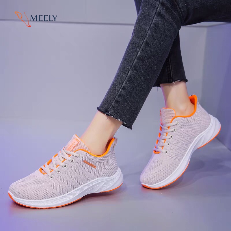 [ TẤT CỔ CAO TẶNG KÈM ] Giày Thể Thao Nữ Nâng Đế Cao Cấp MEELY Kiểu Dáng Năng Động R129
