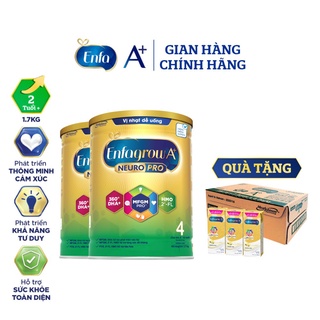  Bộ 2 lon Sữa bột Enfagrow A+ Neuropro 4 - FL HMO Vị Nhạt Dễ Uống- 1.7kg