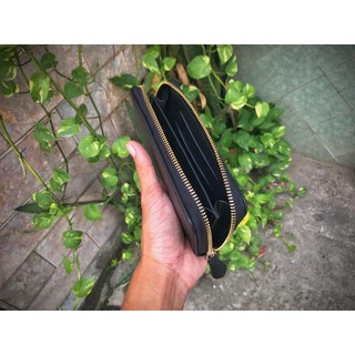 [FREESHIP] [HÀNG CAO CẤP] Ví  Zip da bò handmade  - Xanh Navy [DA THẬT - THỦ CÔNG TINH XẢO]