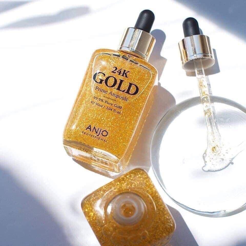 Tinh chất dưỡng da chống lão hóa vàng Anjo 24K Gold Prime Ampoule 90ml - 99,9% VANG 24K NGUYÊN CHẤT