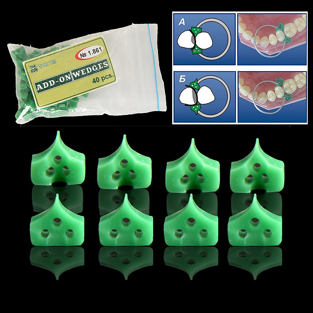 [Hàng mới về] Bộ 40 miếng chêm hỗ trợ khám răng miệng bằng cao su silicon chuyên dụng cho nha khoa