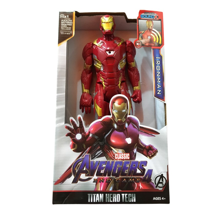 Đồ Chơi Mô Hình Người Sắt - Iron Man Nhựa Cao Cấp, Có Nhạc Và Đèn Sáng, Thiết Kế Bắt Mắt - MEOMEOSHOP2021