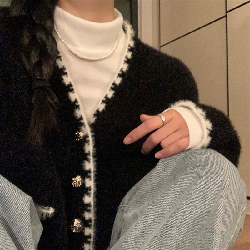 Áo cadigan nữ, áo dệt kim tay dài dáng ngắn phong cách sang chảnh | BigBuy360 - bigbuy360.vn