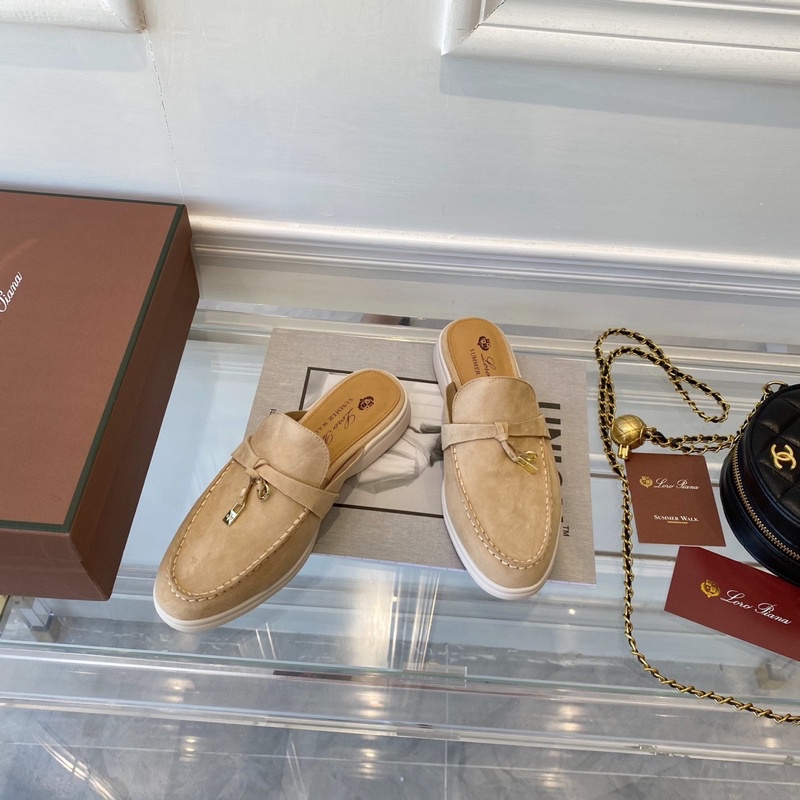 Giày sục nữ da lộn thương hiệu Loro Piana da thật cao cấp