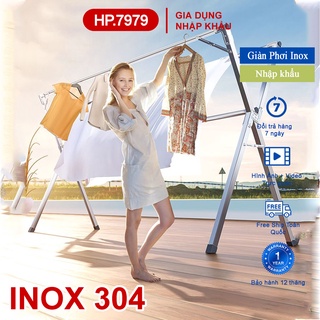  Giàn Phơi Đồ Thông Minh HP7979 Xào Phơi Inox Gấp Gọn Nhanh Chóng Trong 5 Giây Giá Phơi Quần Áo Ngoài Trời 