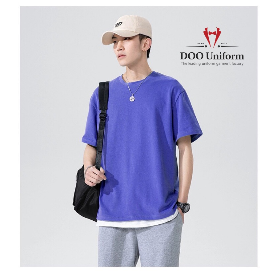 [DOO T-SHIRT] Áo Thun Màu Tím Uniex Nam (Cotton 65/35)