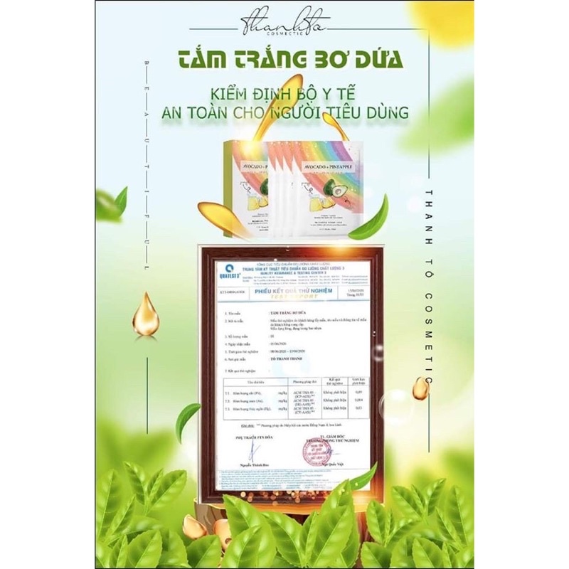 TẮM TRẮNG Bơ Dứa THANH TÔ Chính Hãng 100% 1 HỘP 4 GÓI.