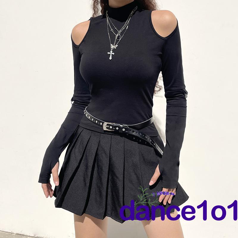 Áo tay dài khoét vai màu sắc nhã nhặn cho nữ