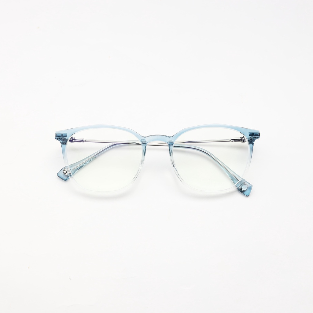 Gọng kính cận Nam Nữ HMK nhựa phối kim loại, mắt vuông, thời trang nhiều màu G8306