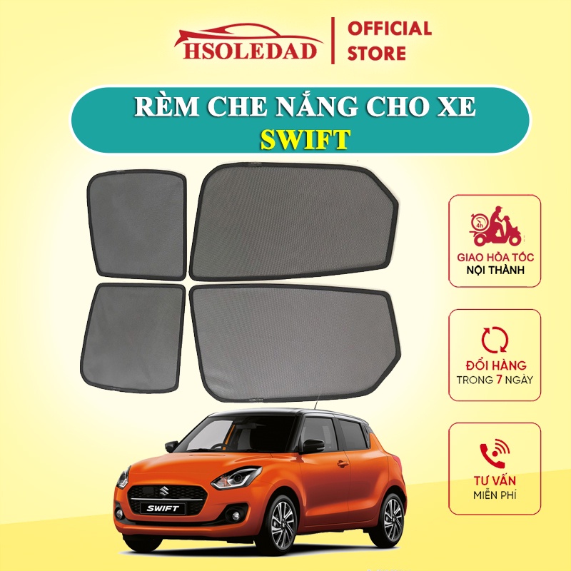 Rèm che nắng nam châm cho xe Suzuki Swift, bộ 4 tấm cho 4 cửa, hàng loại 1 cao cấp nhất, vừa khít kính