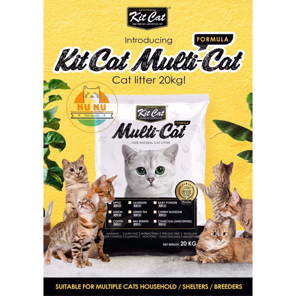 [CÁT KITCAT SIÊU KHỔNG LỒ, SIÊU TIẾT KIỆM] Cát vệ sinh cho mèo Kitcat - 20kg/30L