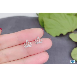 Bông tai vương miện bạc xinh
