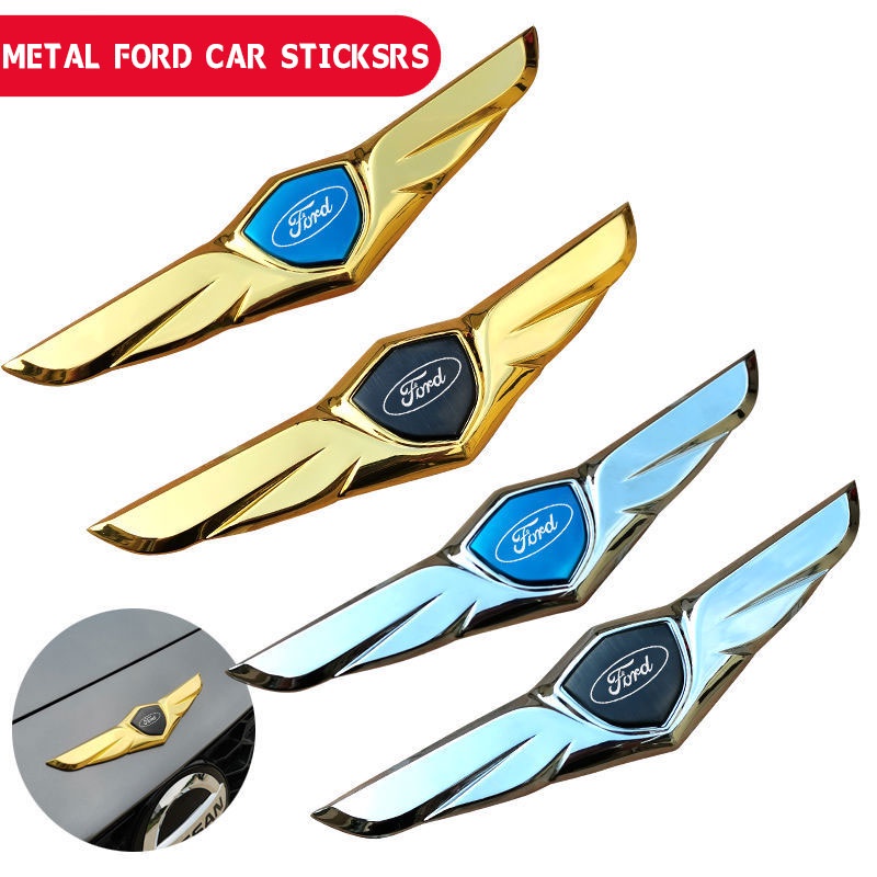 Miếng Dán Trang Trí Nắp Capo Xe Hơi Ford Hình Cánh Thiên Thần Bằng Kim Loại