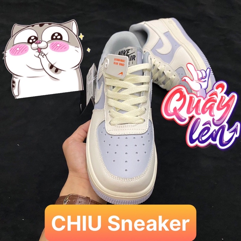 [ CHIU Sneaker ] Giày Sneaker tăng chiều cao af1 phiên bản cao cấp giày thể thao af1 trắng đế xanh cao cấp