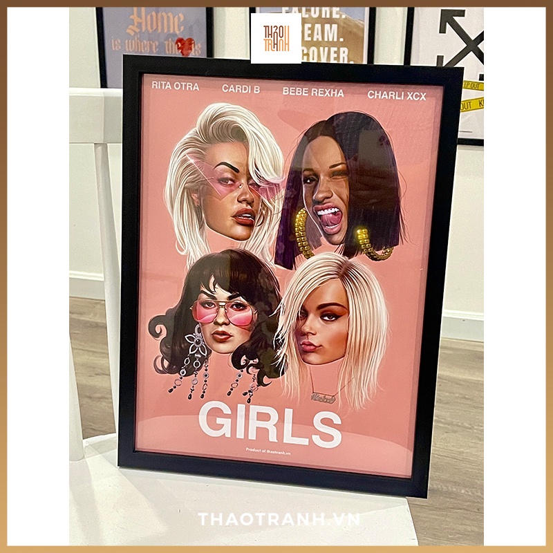 Tranh Hypebeast - Girls,30x40,40x50 Tranh Decor Độc Lạ,Trang Trí Phòng Hypebeast, Sneakerhead