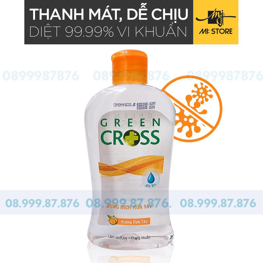 [Chính hãng] Dung Dịch Rửa Tay GREEN CROSS 250ml (Hương Dưa Táo)