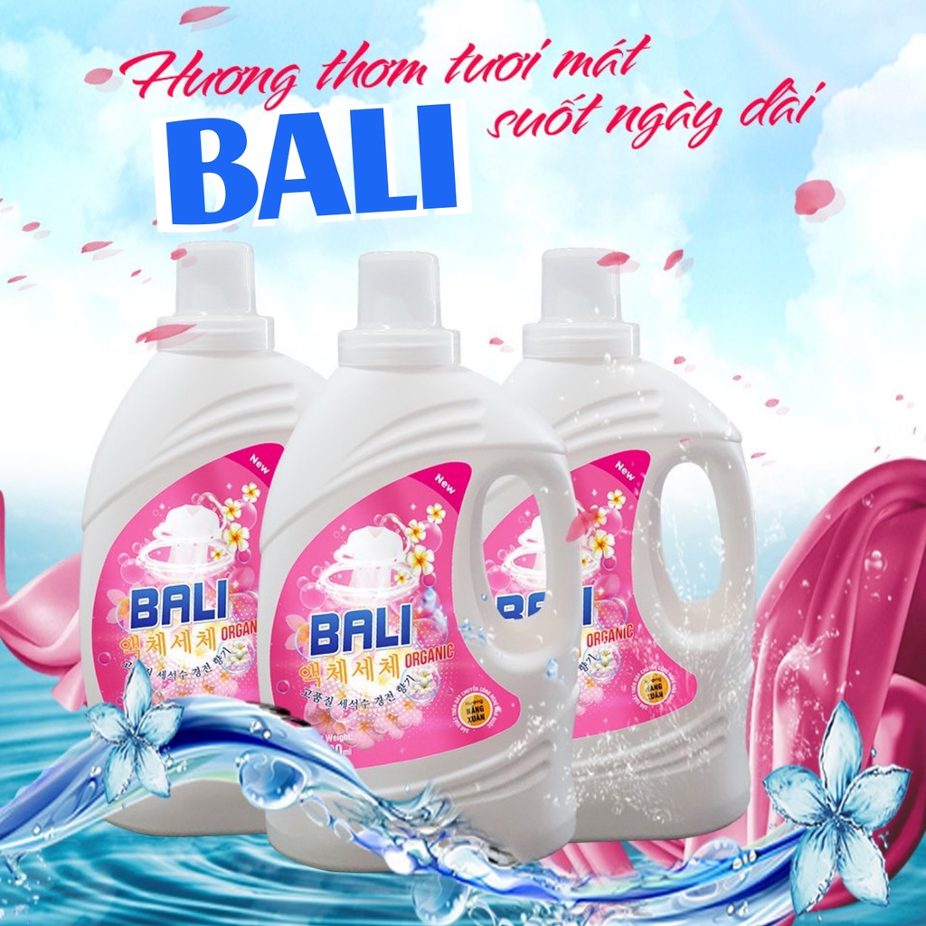 Nước Giặt Xả Bali Organic Cao Cấp Can 3,2L-Hương Thơm Dịu Nhẹ,Quý Phái,Mềm Vải,Có Thể Giặt Cho Máy Giặt Lồng Ngang