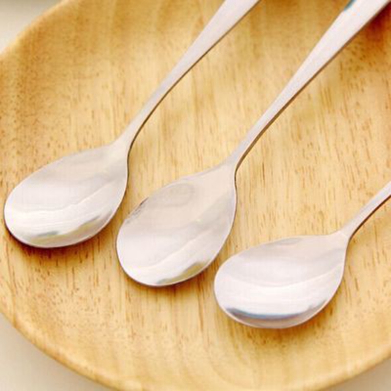 Cartoon Handle Spoons Kids Stainless Steel Ice Cream Coffee Tea Soup Spoon