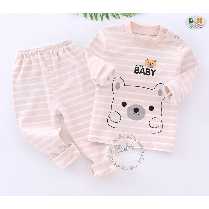 Đồ bộ dài tay cotton nỉ in hinh cho bé trai bé gái Hani Xiang (Qate03)