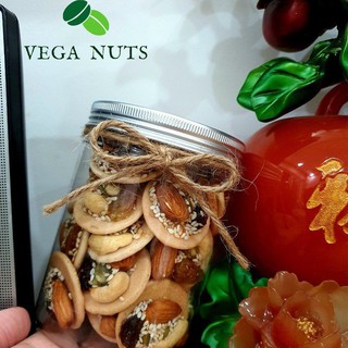 Bánh hạnh nhân/ bánh đồng tiền mix hạt điều, hạnh nhân, hạt bí, nho khô nhà làm thơm ngon 500gr