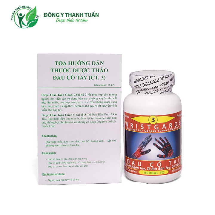 Dược thảo Toàn Chân chai số 3 hỗ trợ khắc phục chứng đau khớp ngón tay, bàn tay và cổ tay - Chính hãng USA