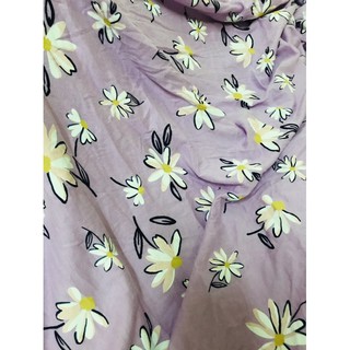 1,35m vải thun cotton hoa nền tím