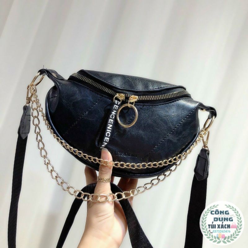 Túi bao tử đeo chéo da mềm size 22